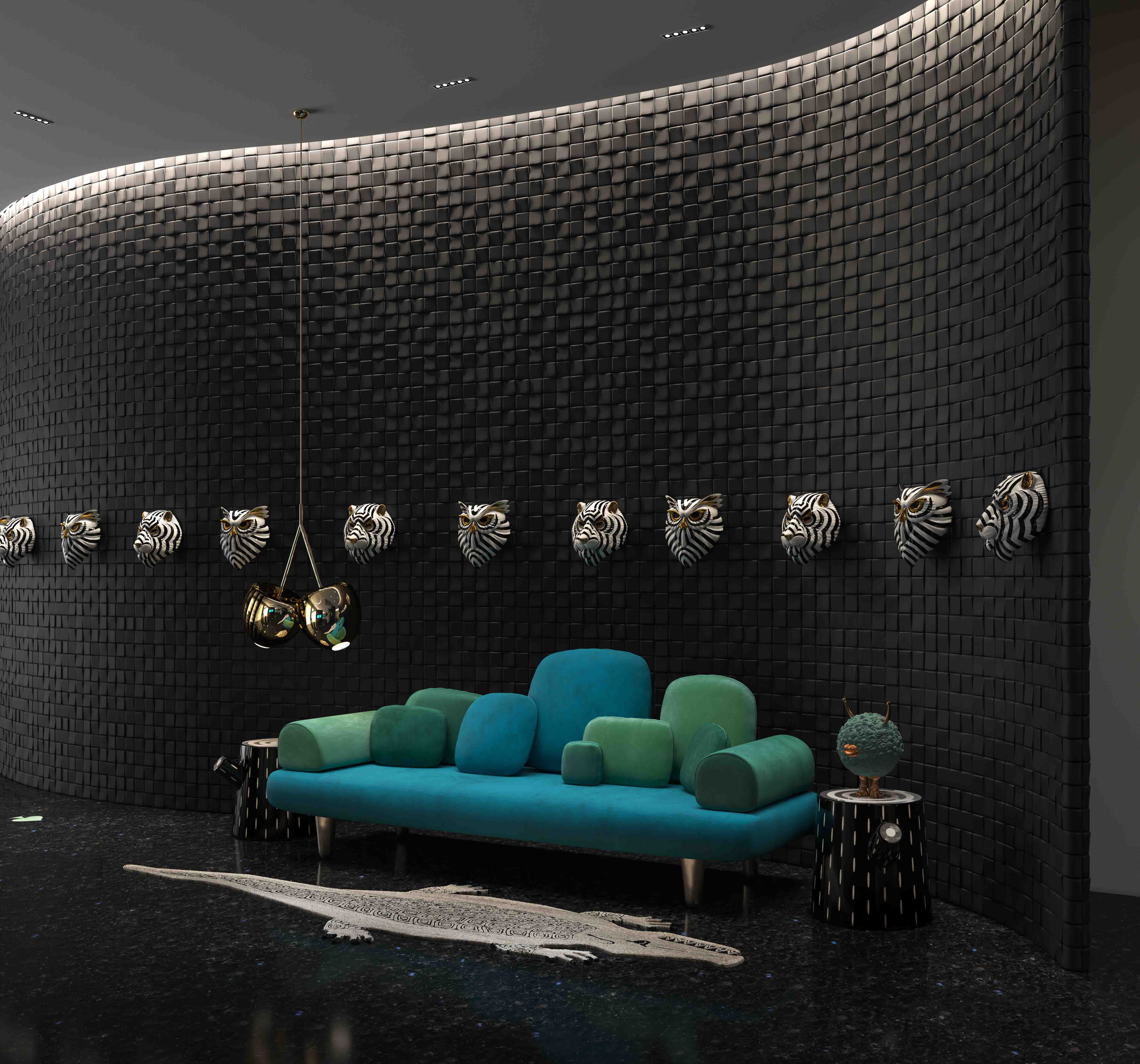 Sanjyt Syngh And Scarlet Splendour create a strikingly stylish entry lounge