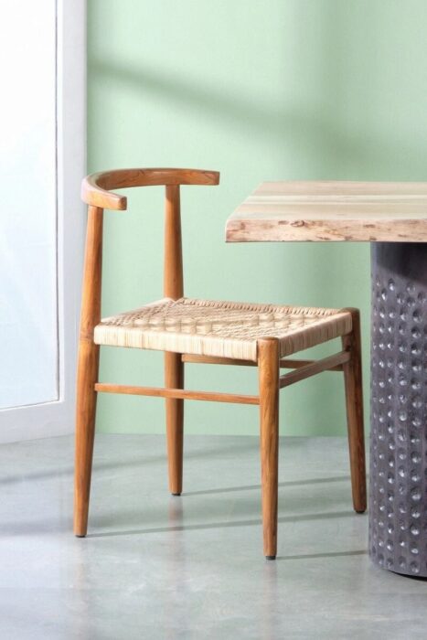 spine teak wood study chair